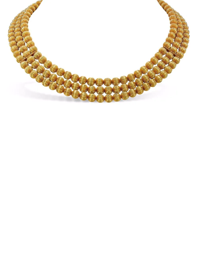 Pre-owned Pragnell Vintage 1970s 18kt Yellow Gold Lalaounis Bead Necklace