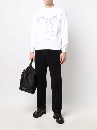 Undercover X Evangelion Manga-embroidery Track Pants In Black