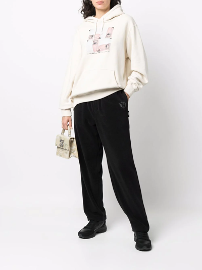 Undercover X Evangelion Manga-embroidery Track Pants In Black