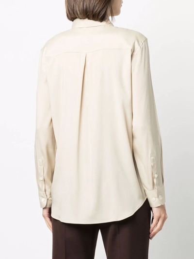 Shop Paula Long-sleeve Silk Shirt In Neutrals