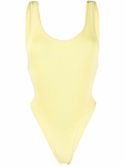 Shop Reina Olga Ruby Scrunch Swimsuit In Yellow