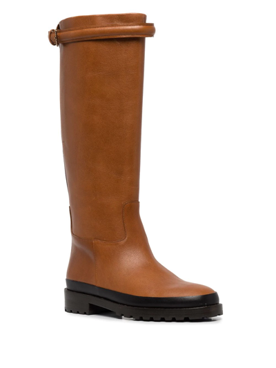 Shop Ulla Johnson Buckle-fastening Leather Boots In Brown