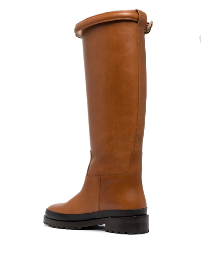 Shop Ulla Johnson Buckle-fastening Leather Boots In Brown