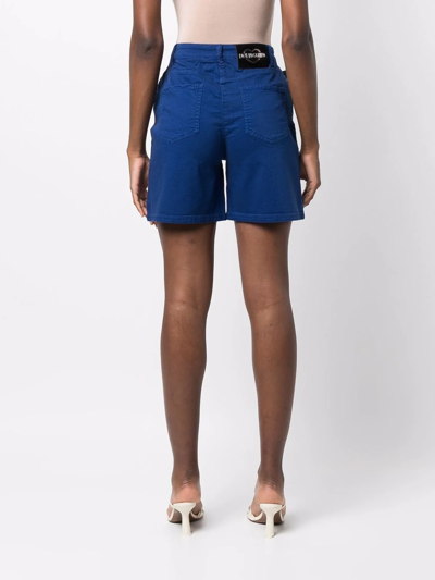 Shop Love Moschino High-waisted Chino Shorts In Blue
