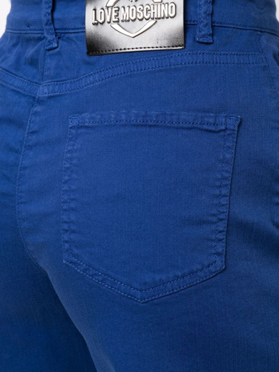 Love Moschino High-waisted Chino Shorts In Blue