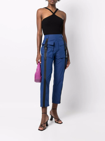 Love Moschino Cropped Cargo Trousers In Blue
