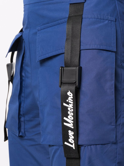Love Moschino Cropped Cargo Trousers In Blue