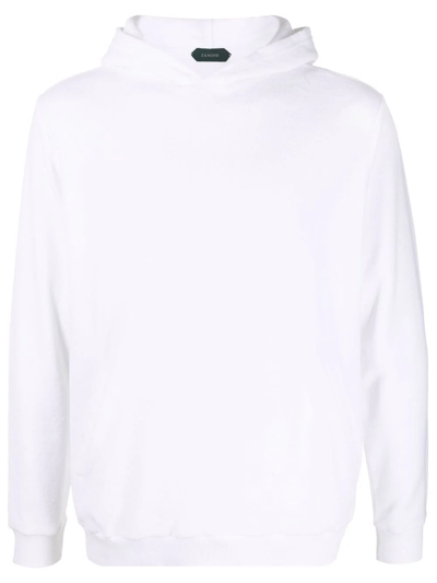 Shop Zanone Ribbed-detail Hoodie In White