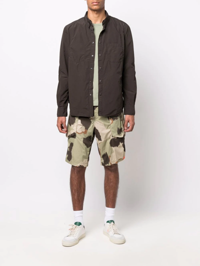 Shop Aspesi Camouflage-print Cargo Shorts In Green