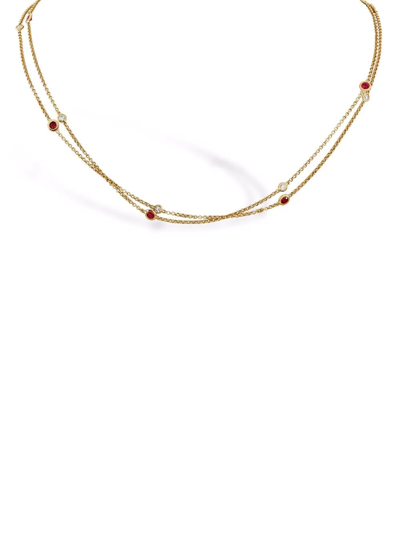 Shop Pragnell 18kt Rose Gold Sundance Ruby And Diamond Necklace In Pink