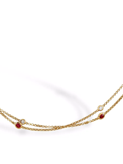 Shop Pragnell 18kt Rose Gold Sundance Ruby And Diamond Necklace In Pink