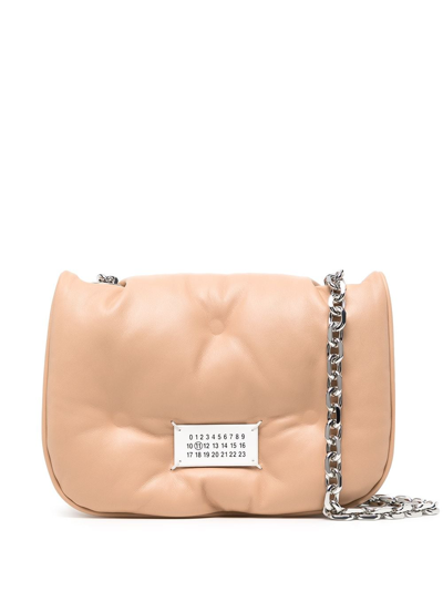 Shop Maison Margiela Mini Glam Slam Flap Shoulder Bag In Skin Tones