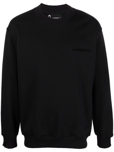 Shop Styland Logo-print Crew Neck Sweatshirt In Black