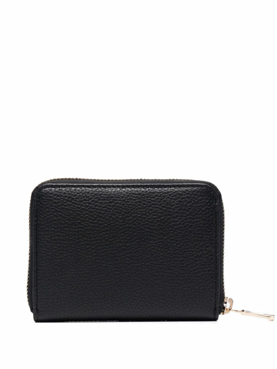 Patrizia Pepe Logo-lettering Pebble Wallet In Black