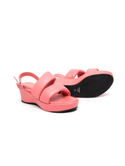Shop Gallucci Double-strap Leather Sandals In Pink