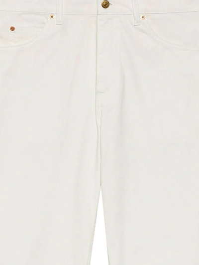 Shop Gucci Horsebit Straight-leg Jeans In White
