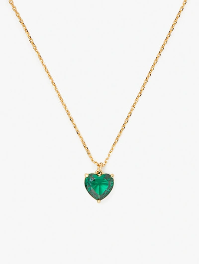 Shop Kate Spade My Love May Heart Pendant In Emerald