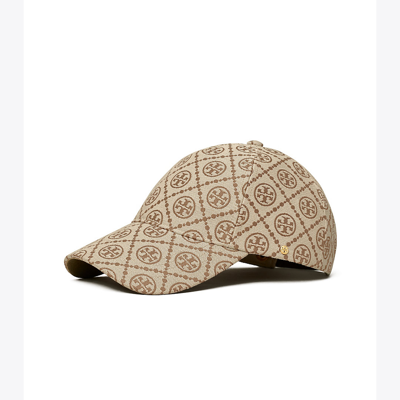 Tory Burch T Monogram Baseball Cap In Hazelnut