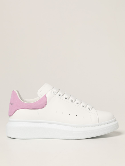Shop Alexander Mcqueen Leather Trainers In Lilac