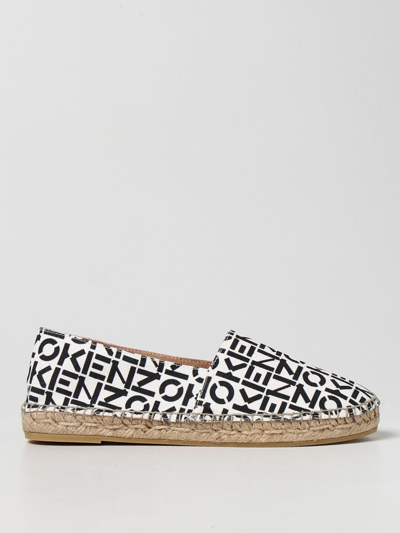 Shop Kenzo Espadrilles In Canvas With All Over Logo In Fuchsia