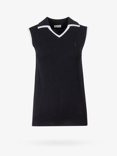 Shop Saint Laurent Polo Shirt In Black