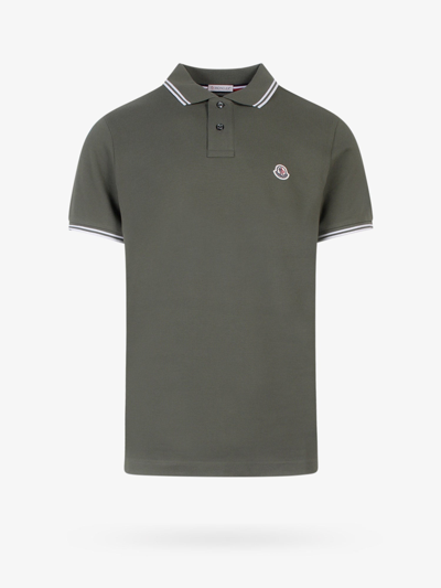 Shop Moncler Polo Shirt In Green