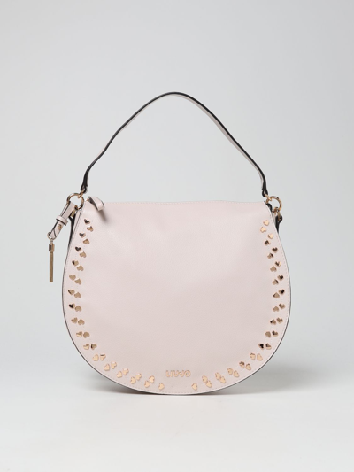 Shop Liu •jo Shoulder Bag In Grained Synthetic Leather In Natural