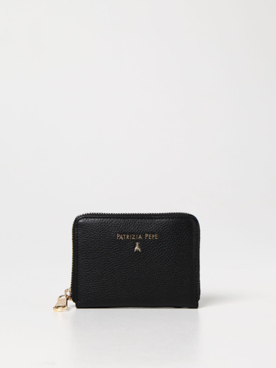 Shop Patrizia Pepe Purse In Textured Leather In Black