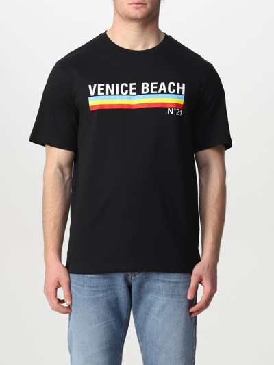 Shop N°21 N ° 21 T-shirt With Print And Logo In Black