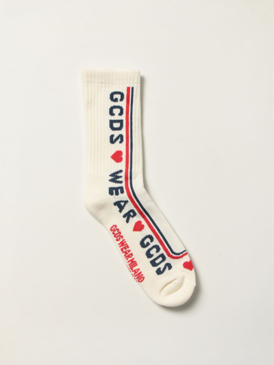 Shop Gcds Socks With Logo In White