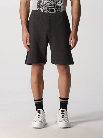 Shop Alexander Mcqueen Cotton Shorts In Charcoal