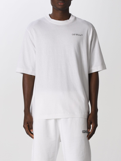Shop Off-white Offwhite Cotton Tshirt With Logo In White