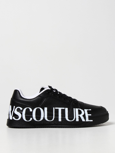Shop Versace Jeans Couture Trainers In Leather In Black