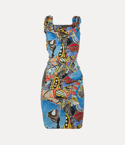 Shop Vivienne Westwood Mini Ginnie Pencil Dress In Multicoloured