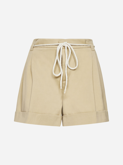 Shop Twinset Cotton And Linen Shorts