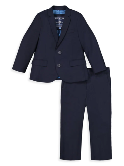 Shop Andy & Evan Boy's 2-piece Twill Suit Set In Navy