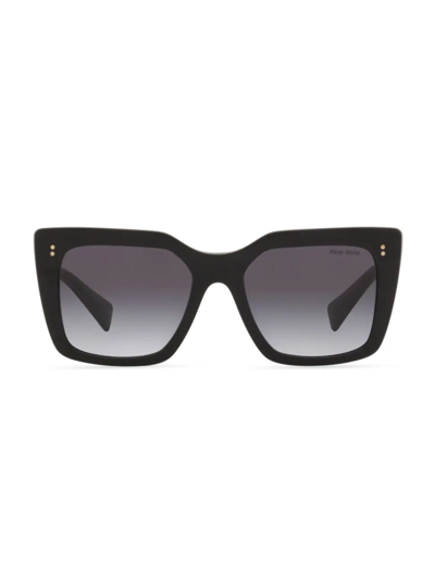 Shop Miu Miu Women's 53mm Square Sunglasses In Black