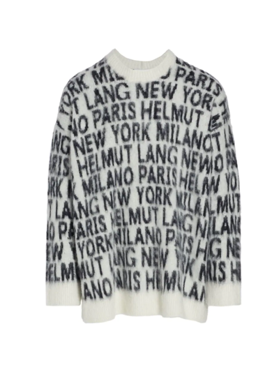 Shop Helmut Lang Knit Logo Sweater In Ivory