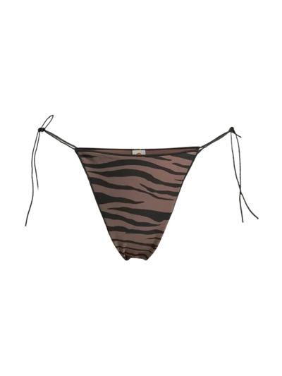 Shop Tropic Of C Women's The C Tiger-print Bikini Bottom In Zebra Driftwood