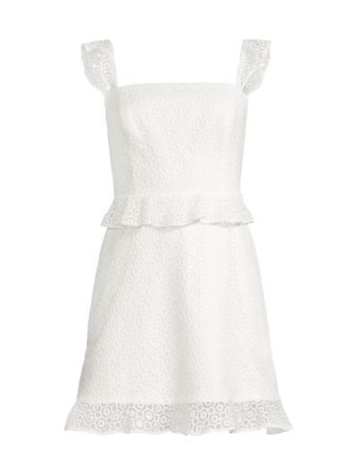 Shop Aidan Mattox Women's Lace Fit-&-flare Cocktail Dress In Ivory