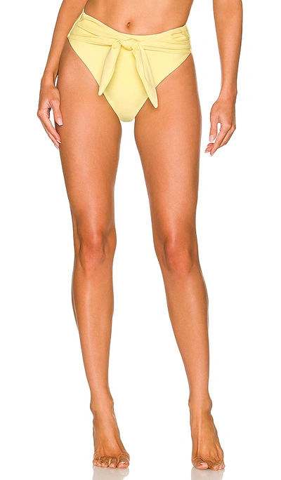Shop Montce Swim Paula Tie Up Bikini Bottom In Yellow Pastel