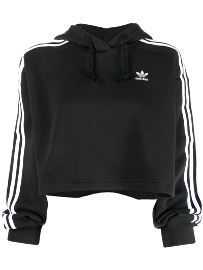 Adidas Originals Adidas Women\'s Originals Adicolor Classics Cropped Hoodie  In Black | ModeSens