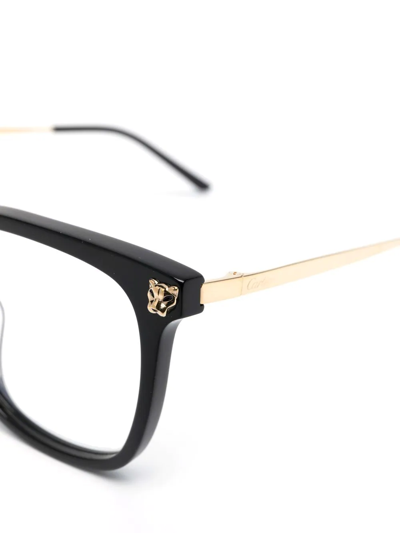 Shop Cartier Wayfarer-frame Glasses In Gold