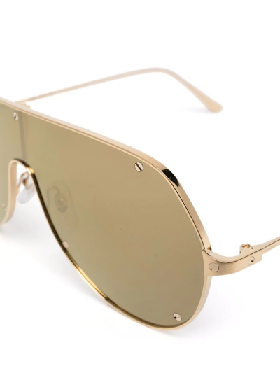 Shop Cartier Tinted Pilot-frame Sunglasses In Gold