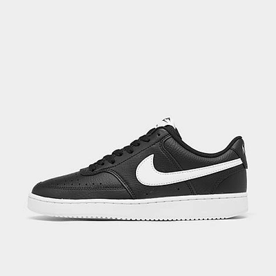 Shop Nike Women's Court Vision Low Casual Shoes In Black/white