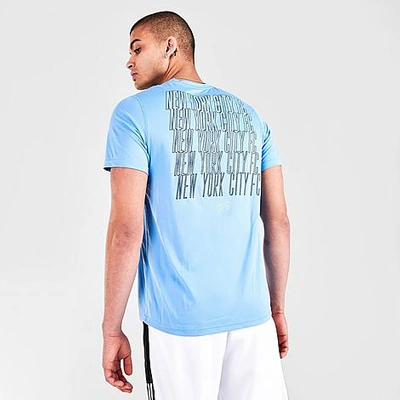 Shop Adidas Team Men's Adidas New York City Fc Club Short-sleeve T-shirt In Bahia Light Blue