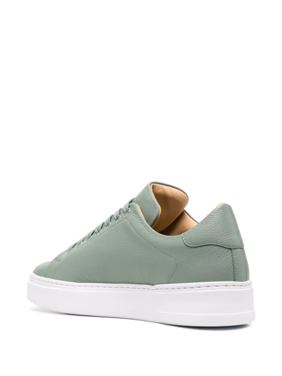 Philipp Plein Hexagon Low-top Leather Sneakers In Green