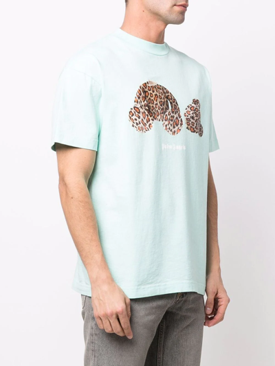 Shop Palm Angels Leopard Bear T-shirt In Green