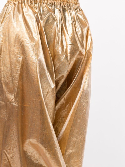 Junya Watanabe Cropped Drop-crotch Trousers In Gold