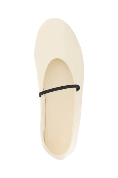 Shop The Row Nappa Leather Ballet Slippers In White